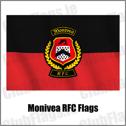 Monivea RFC Flags with the verified club crest and colours, Galway Rugby - ClubFlags.ie