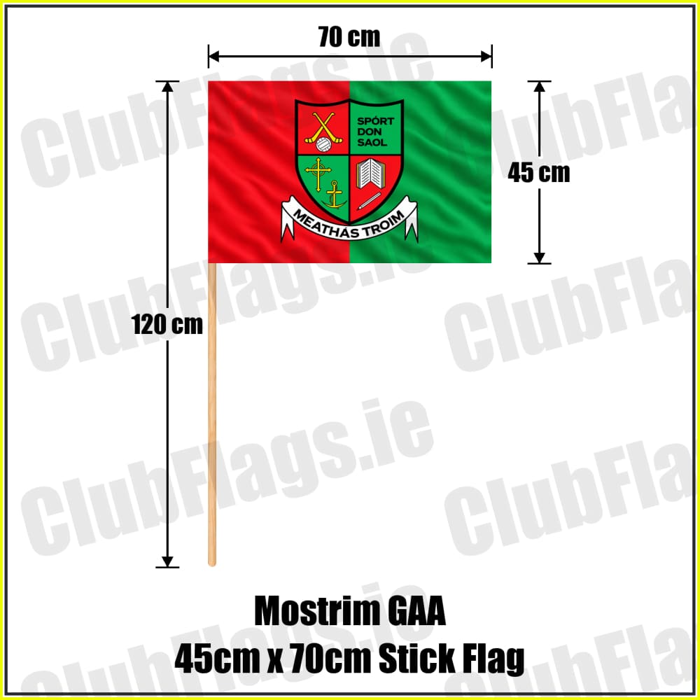 Mostrim GAA 45cm x 70cm Stick Flag - ClubFlags.ie