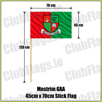 Mostrim GAA 45cm x 70cm Stick Flag - ClubFlags.ie