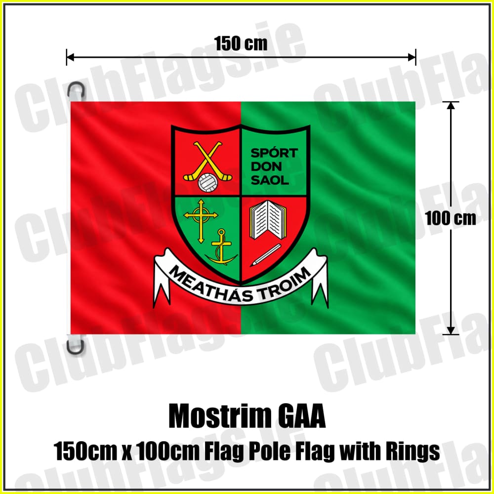 Mostrim GAA 150cm x 100cm Flag Pole Flag with Rings - ClubFlags.ie