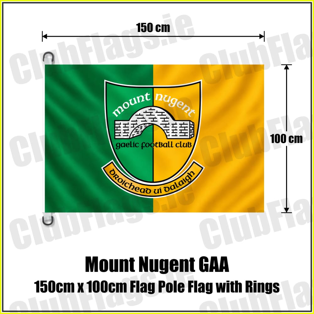 Mount Nugent GAA 150cm x 100cm Flag Pole Flag with Rings - ClubFlags.ie