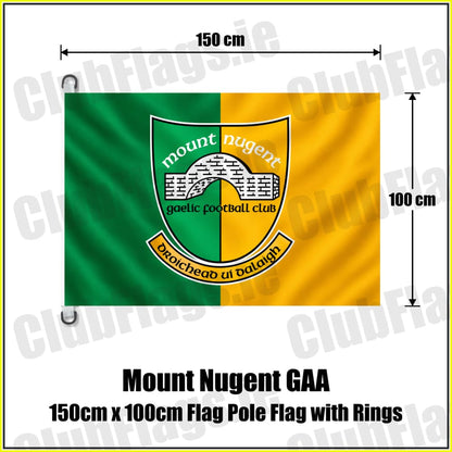 Mount Nugent GAA 150cm x 100cm Flag Pole Flag with Rings - ClubFlags.ie