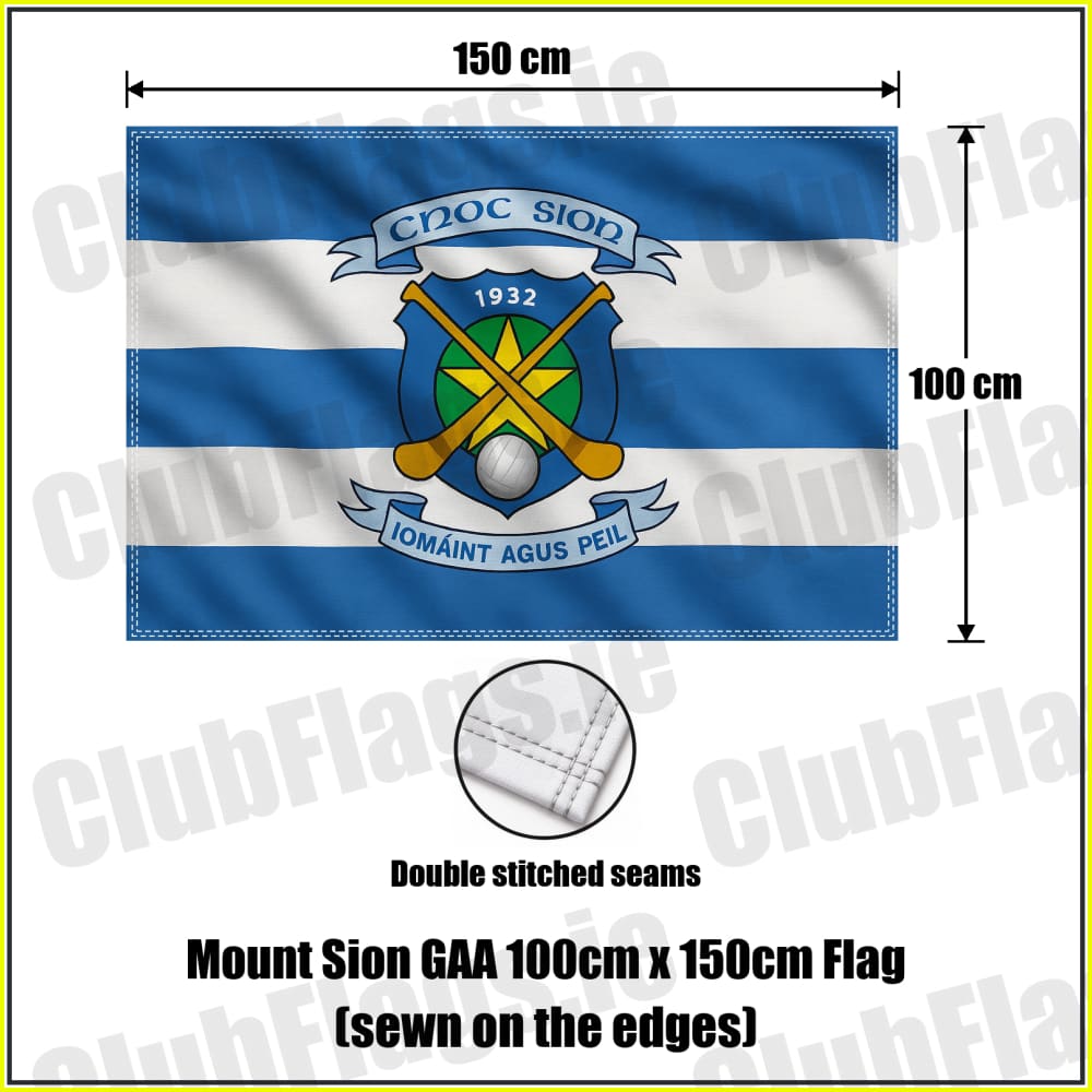 Mount Sion GAA 100cm x 150cm Flag (sewn on the edges) - ClubFlags.ie