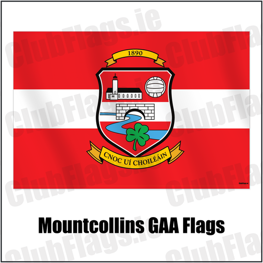Mountcollins GAA Flags with the verified club crest and colours, Limerick GAA - ClubFlags.ie