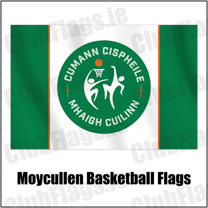 Moycullen Basketball Flags with the verified club crest and colours, Galway Basketball - ClubFlags.ie