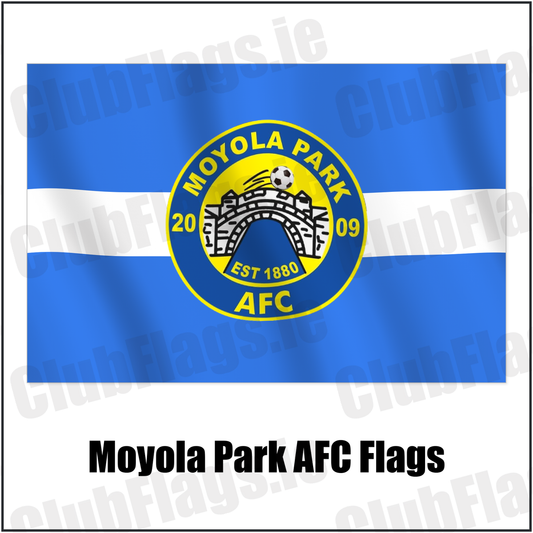 Moyola Park AFC Flags with the verified club crest and colours, Derry Football - ClubFlags.ie