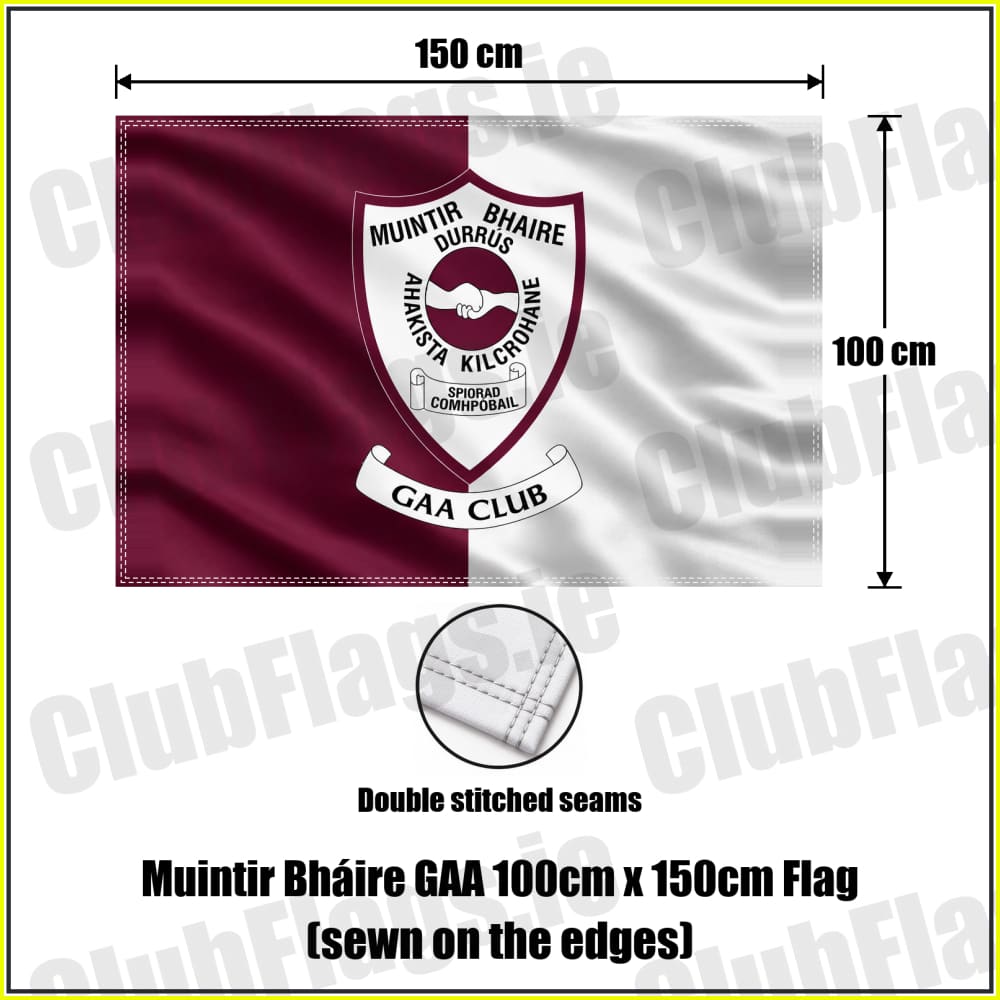 Muintir Bháire GAA 100cm x 150cm Flag (sewn on the edges) - ClubFlags.ie