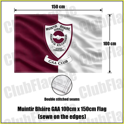 Muintir Bháire GAA 100cm x 150cm Flag (sewn on the edges) - ClubFlags.ie