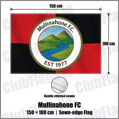 Mullinahone FC 100cm x 150cm Flag (sewn on the edges) with the verified club crest and colours, Tipperary Football - ClubFlags.ie