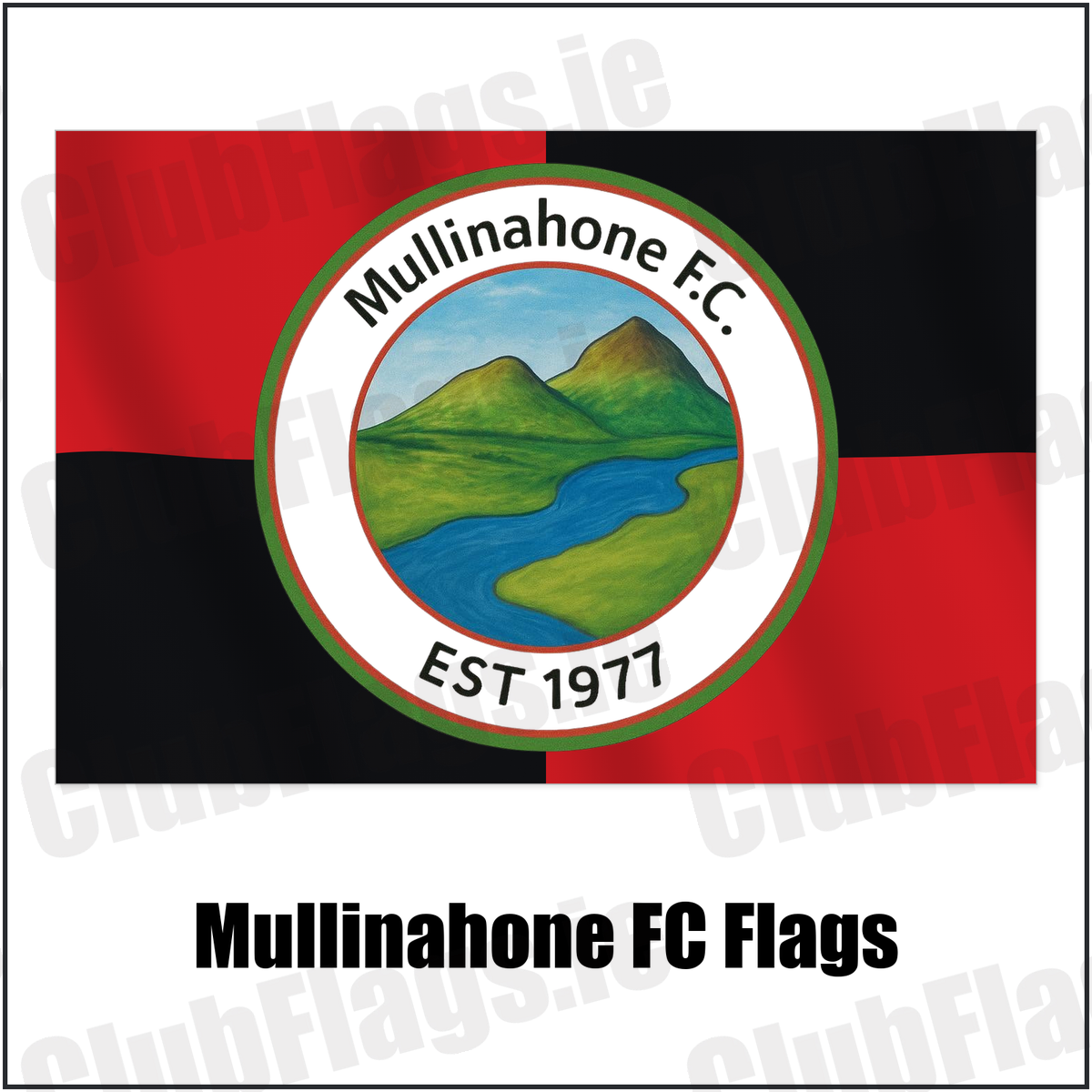 Mullinahone FC Flags with the verified club crest and colours, Tipperary Football - ClubFlags.ie