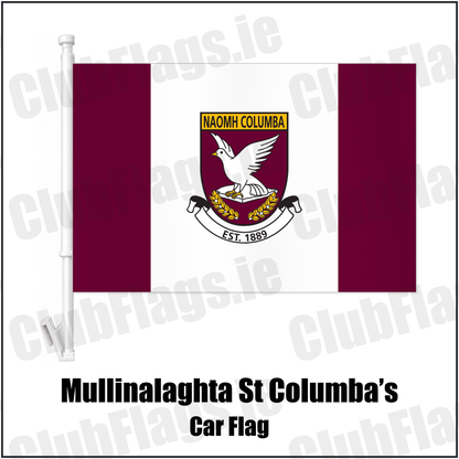 Mullinalaghta St Columba’s Car Flag with the club crest and colours, Longford GAA - ClubFlags.ie