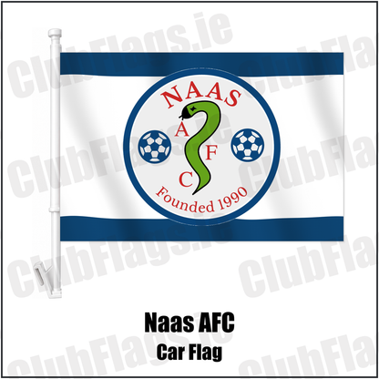Naas AFC Car Flag with the club crest and colours, Kildare Football - ClubFlags.ie