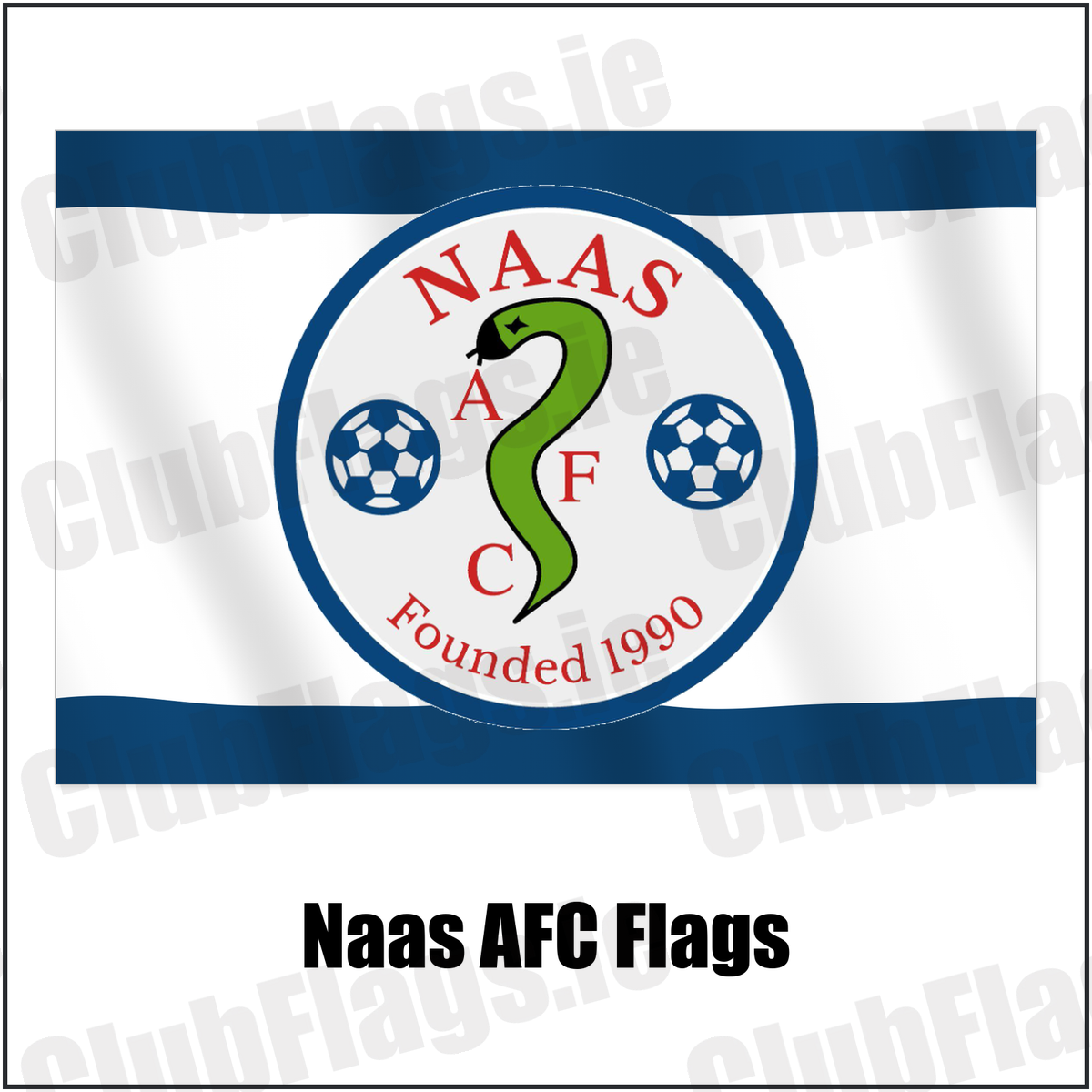 Naas AFC Flags with the club crest and colours, Kildare Football - ClubFlags.ie