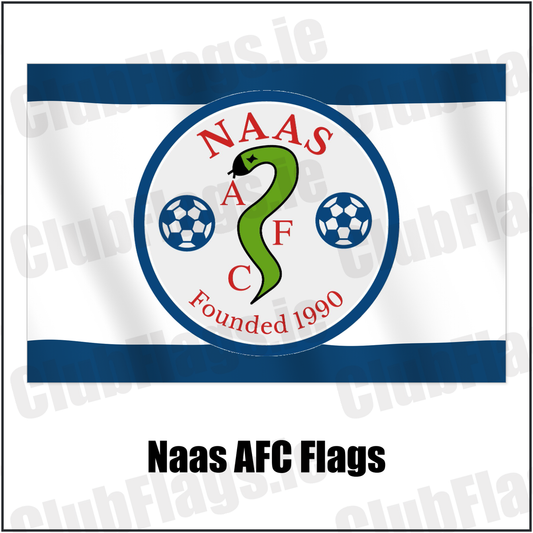 Naas AFC Flags with the club crest and colours, Kildare Football - ClubFlags.ie