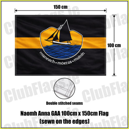 Naomh Anna GAA 100cm x 150cm Flag (sewn on the edges) - ClubFlags.ie