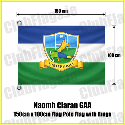 Naomh Ciaran GAA 150cm x 100cm Flag Pole Flag with Rings - ClubFlags.ie