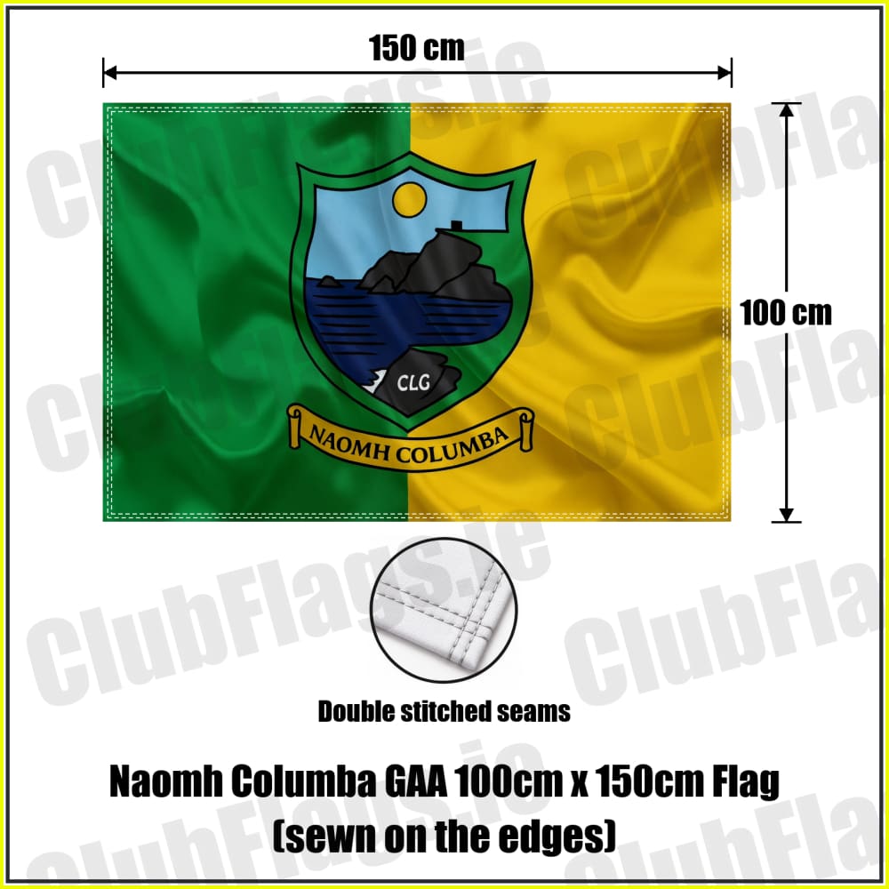 Naomh Columba GAA 100cm x 150cm Flag (sewn on the edges) - ClubFlags.ie