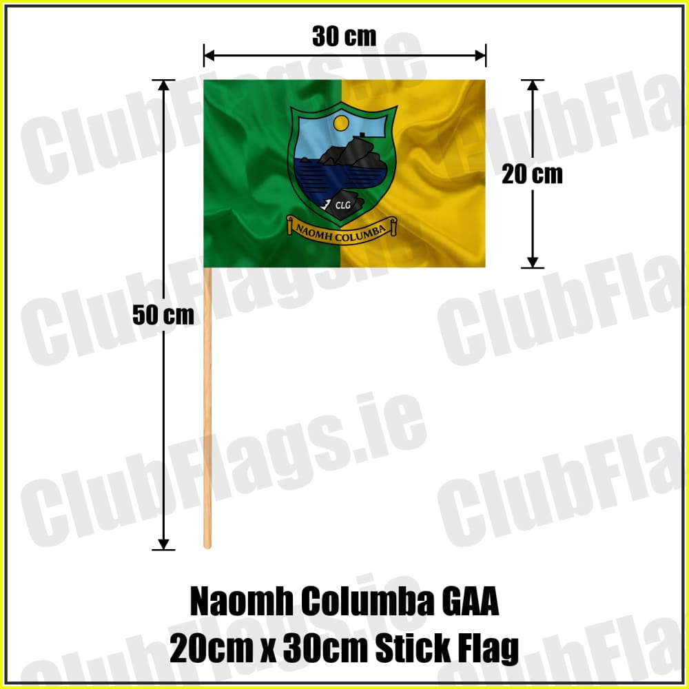 Naomh Columba GAA 20cm x 30cm Stick Flag - ClubFlags.ie
