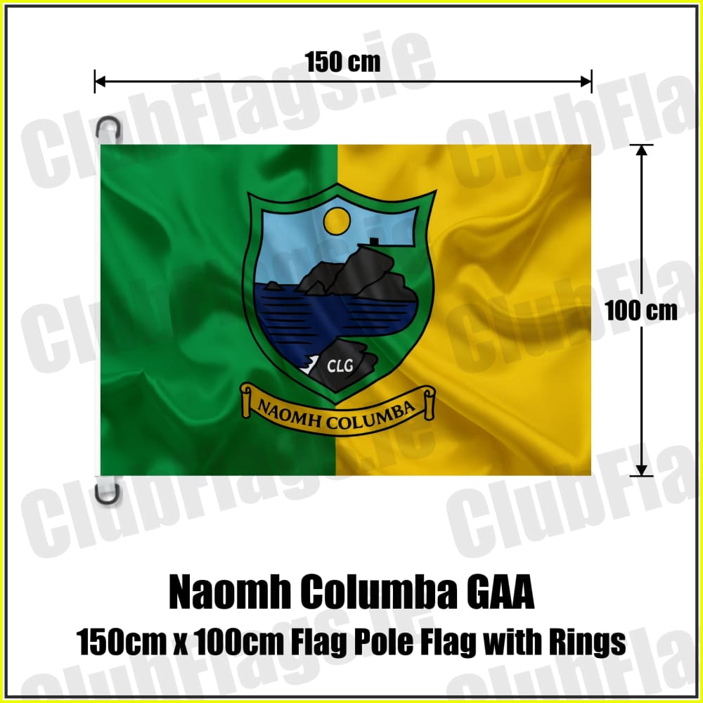 Naomh Columba GAA 150cm x 100cm Flag Pole Flag with Rings - ClubFlags.ie