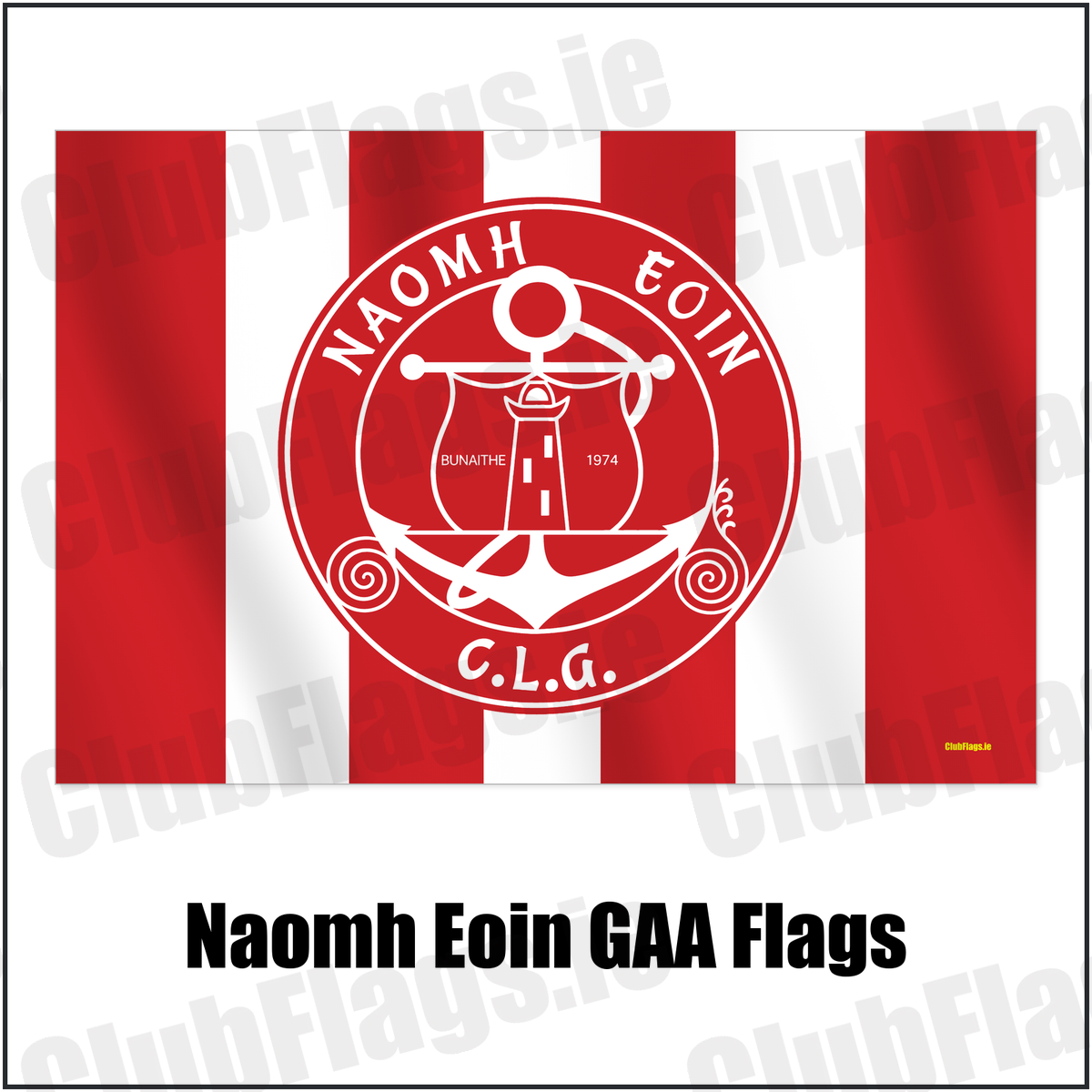 Naomh Eoin GAA Flags with the verified club crest and colours, Clare GAA - ClubFlags.ie