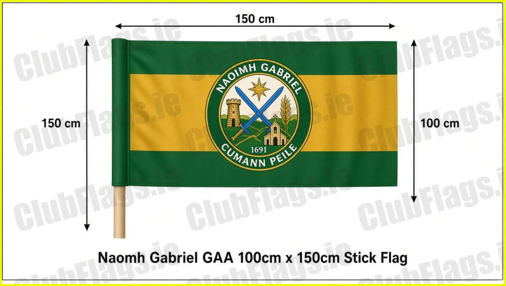 Naomh Gabriel GAA 100cm x 150cm Stick Flag - Irish Club Flag Galway GAA