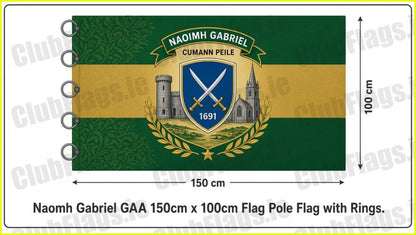 Naomh Gabriel GAA 150cm x 100cm Flag Pole Flag with Rings