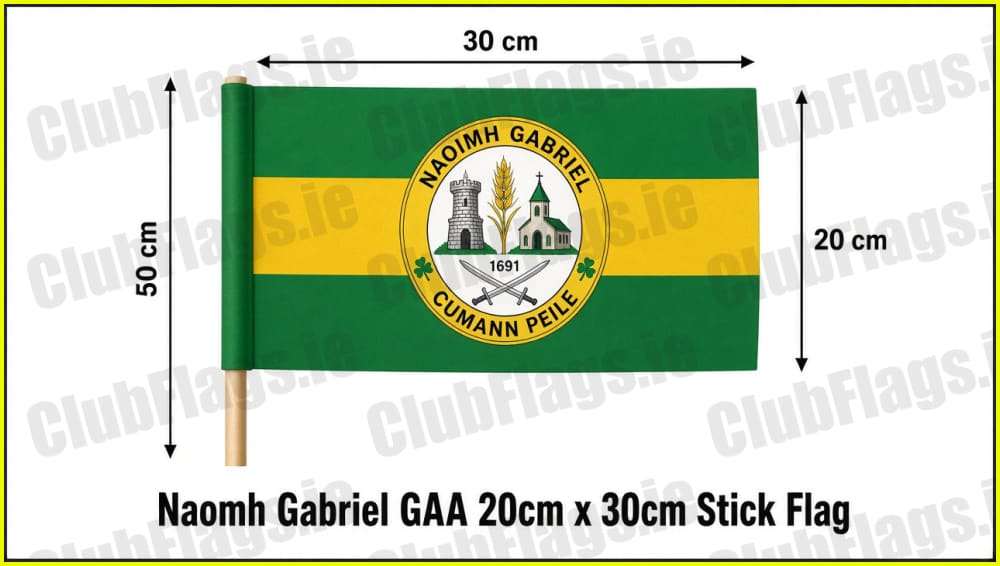 Naomh Gabriel GAA 20cm x 30cm Stick Flag - Irish Club Flag Galway GAA
