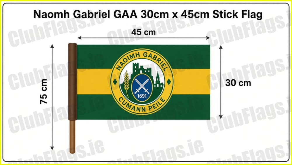 Naomh Gabriel GAA 30cm x 45cm Stick Flag - Irish Club Flag Galway GAA