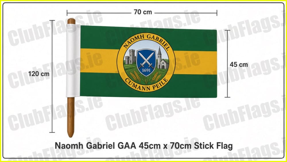 Naomh Gabriel GAA 45cm x 70cm Stick Flag - Irish Club Flag Galway GAA