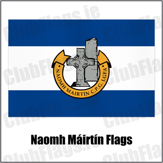 Naomh Máirtín Flags with the club crest and colours, Louth GAA - ClubFlags.ie
