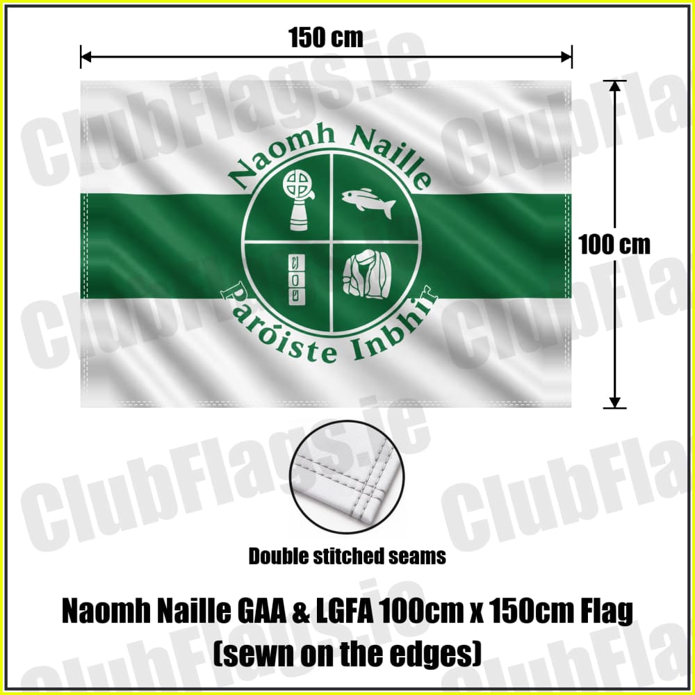 Naomh Naille GAA & LGFA 100cm x 150cm Flag (sewn on the edges) - ClubFlags.ie
