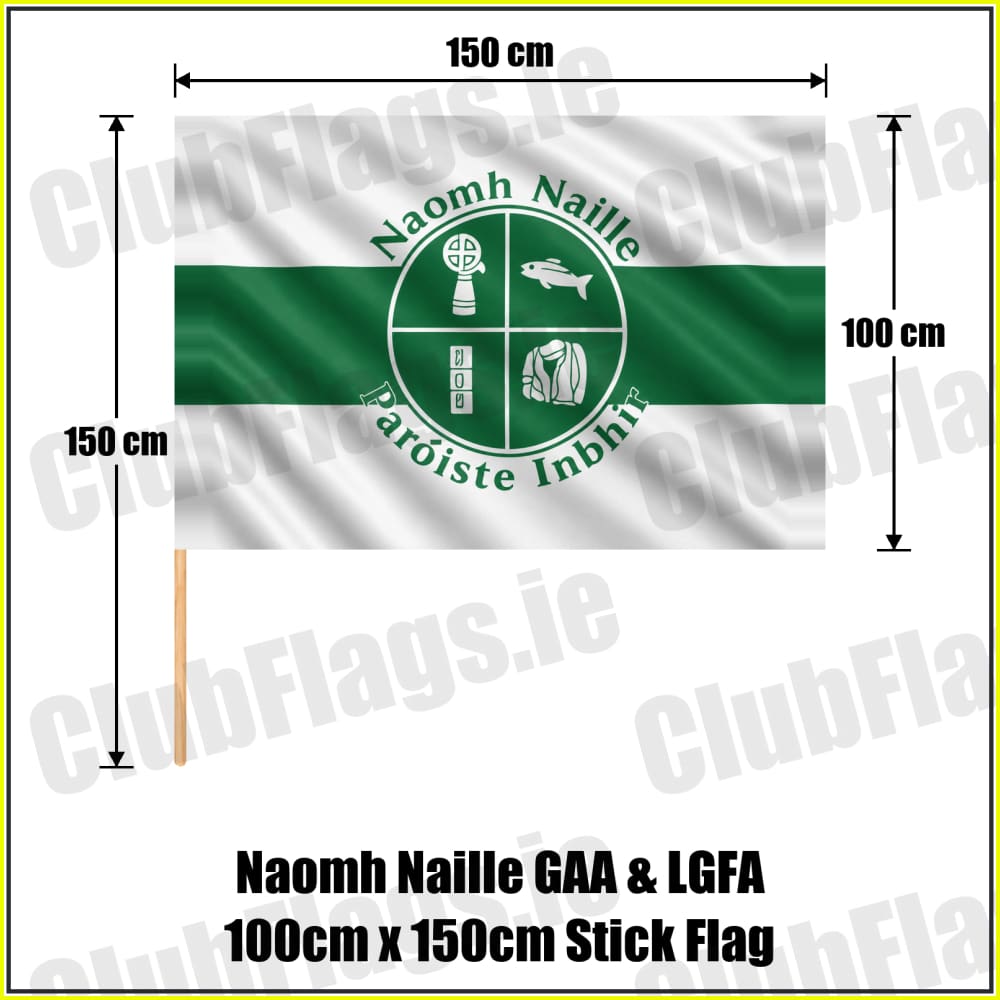 Naomh Naille GAA & LGFA 100cm x 150cm Stick Flag - ClubFlags.ie