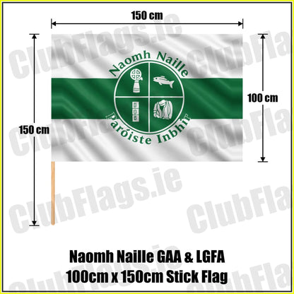 Naomh Naille GAA & LGFA 100cm x 150cm Stick Flag - ClubFlags.ie