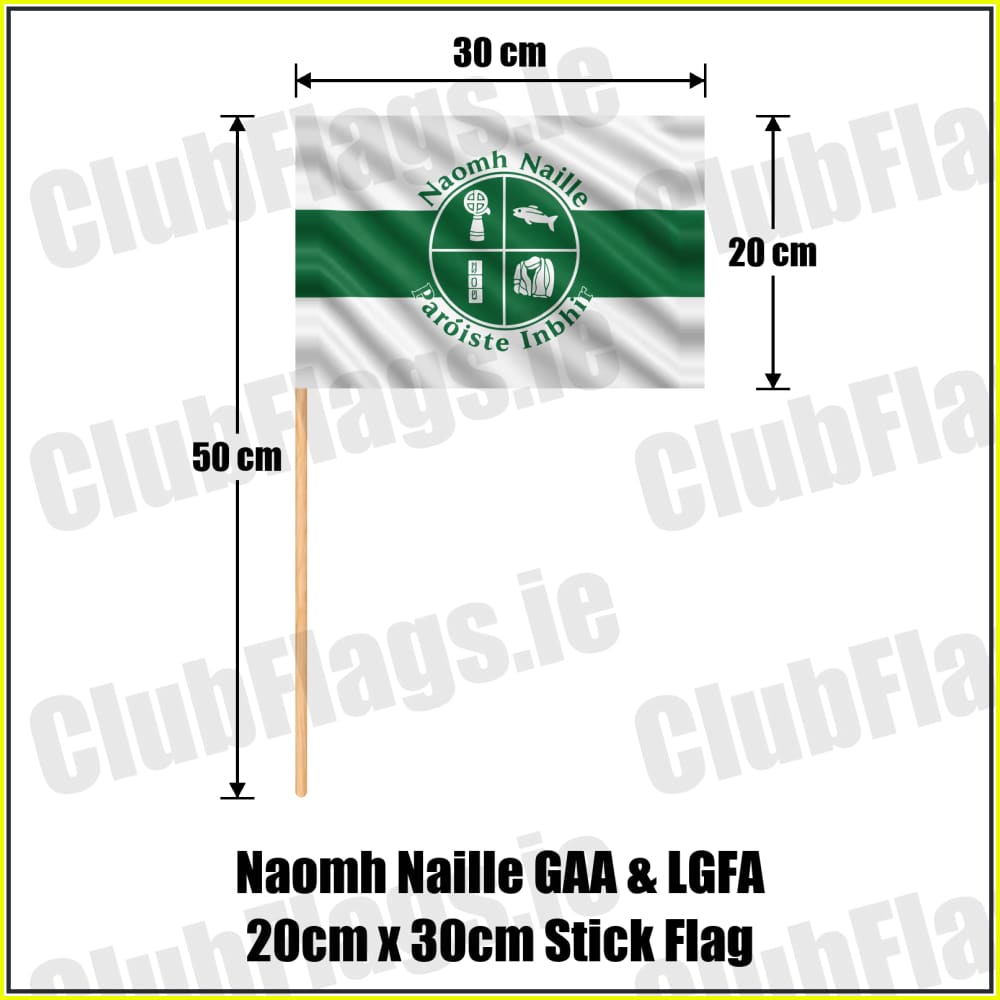 Naomh Naille GAA & LGFA 20cm x 30cm Stick Flag - ClubFlags.ie