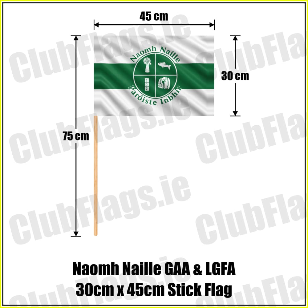 Naomh Naille GAA & LGFA 30cm x 45cm Stick Flag - ClubFlags.ie