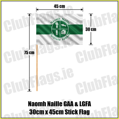 Naomh Naille GAA & LGFA 30cm x 45cm Stick Flag - ClubFlags.ie
