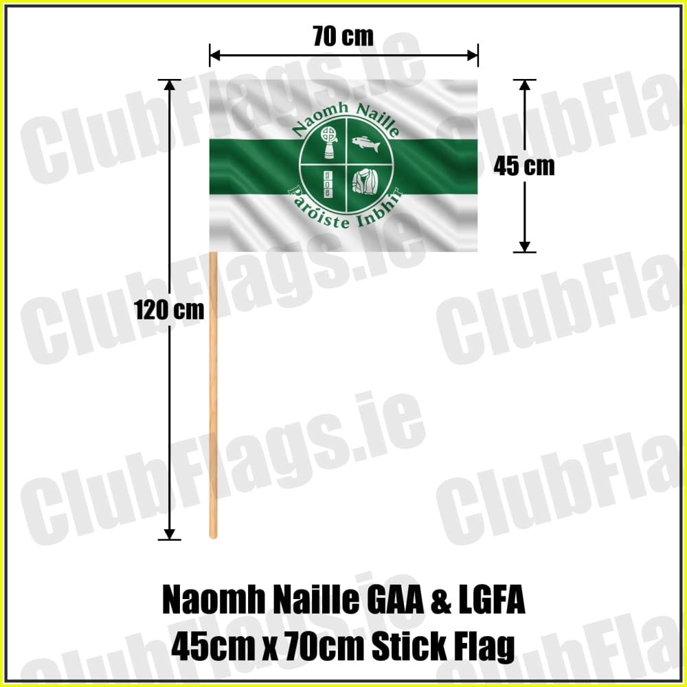Naomh Naille GAA & LGFA 45cm x 70cm Stick Flag - ClubFlags.ie