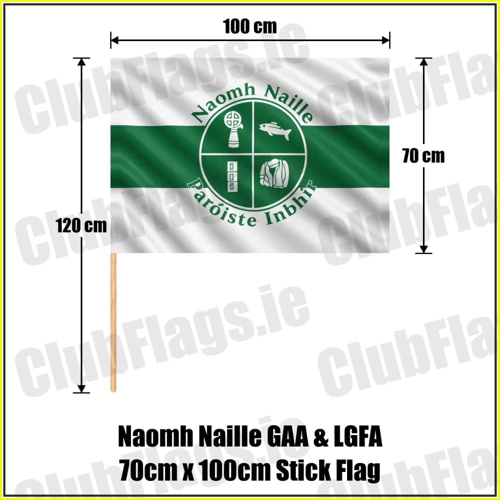 Naomh Naille GAA & LGFA 70cm x 100cm Stick Flag - ClubFlags.ie