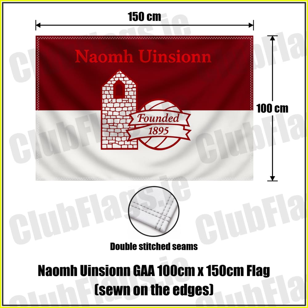 Naomh Uinsionn GAA 100cm x 150cm Flag (sewn on the edges) - ClubFlags.ie