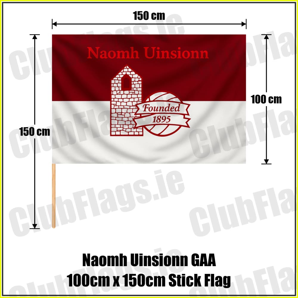 Naomh Uinsionn GAA 100cm x 150cm Stick Flag - ClubFlags.ie