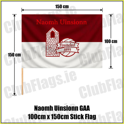 Naomh Uinsionn GAA 100cm x 150cm Stick Flag - ClubFlags.ie