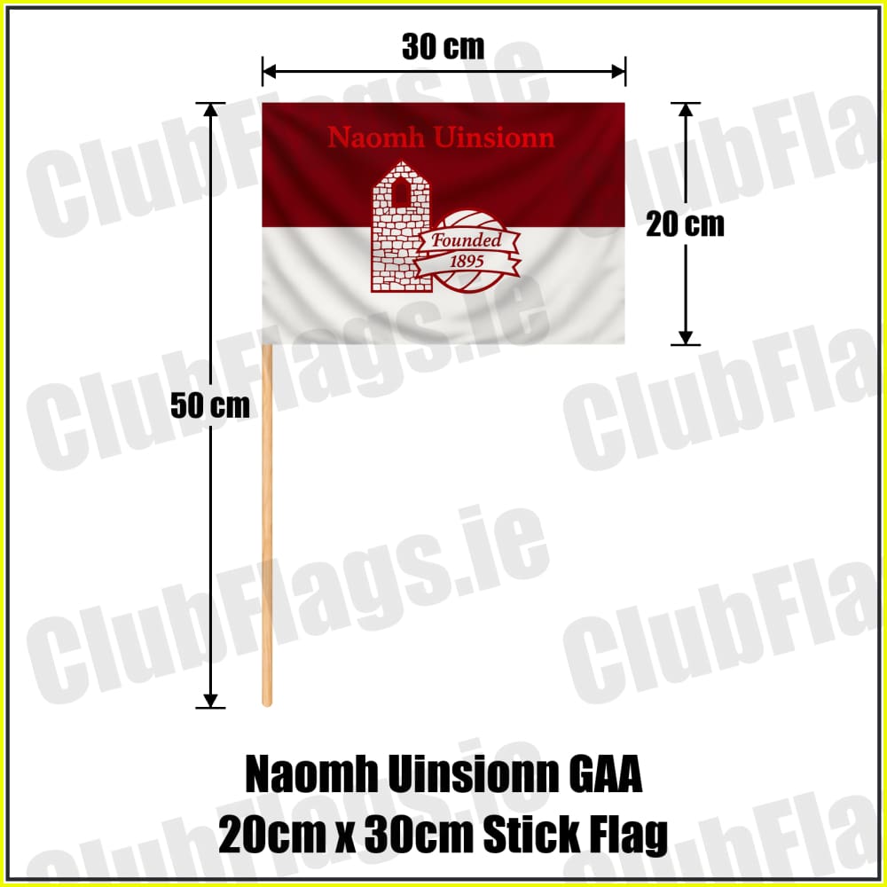 Naomh Uinsionn GAA 20cm x 30cm Stick Flag - ClubFlags.ie