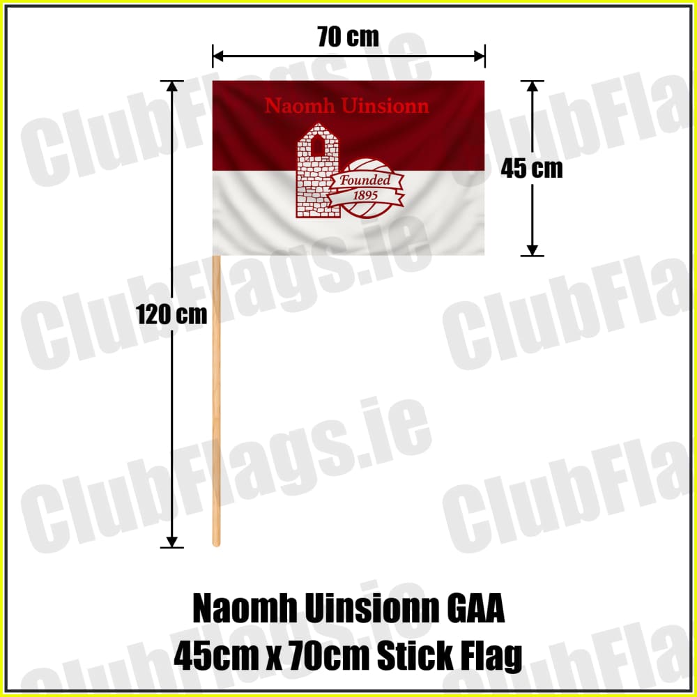 Naomh Uinsionn GAA 45cm x 70cm Stick Flag - ClubFlags.ie