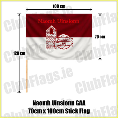 Naomh Uinsionn GAA 70cm x 100cm Stick Flag - ClubFlags.ie