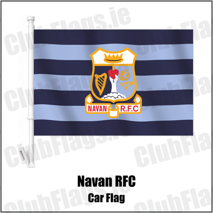 Navan RFC Car Flag with the club crest and colours, Meath Rugby - ClubFlags.ie