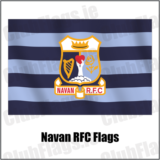 Navan RFC Flags with the club crest and colours, Meath Rugby - ClubFlags.ie
