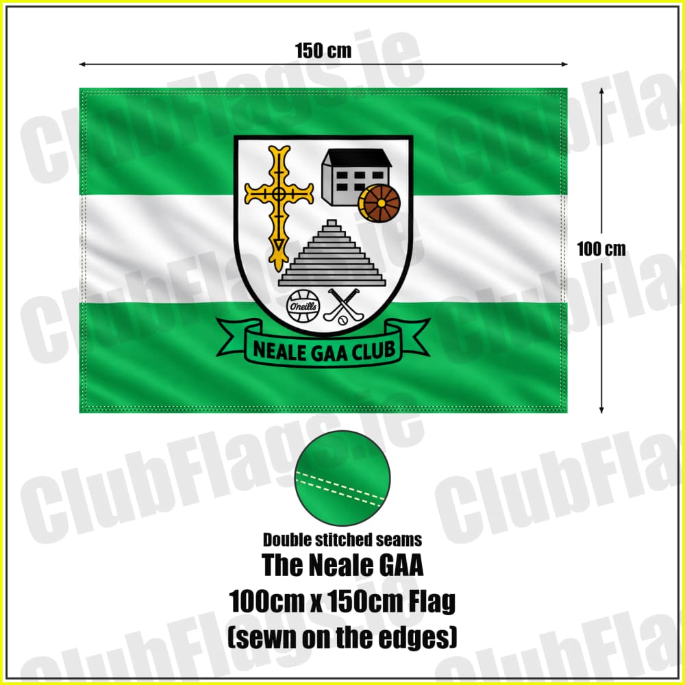 The Neale GAA 100cm x 150cm Flag (sewn on the edges)