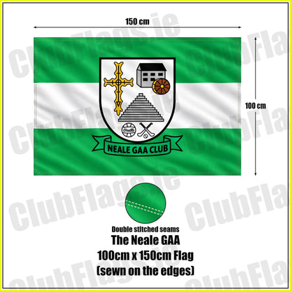 The Neale GAA 100cm x 150cm Flag (sewn on the edges)