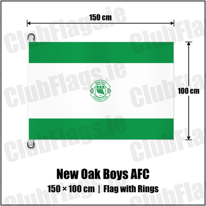 New Oak Boys AFC 150cm x 100cm Flag Pole Flag with Rings with the club crest and colours, Carlow Football - ClubFlags.ie