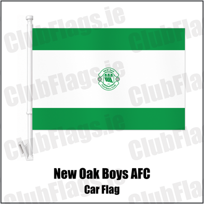 New Oak Boys AFC Car Flag with the club crest and colours, Carlow Football - ClubFlags.ie